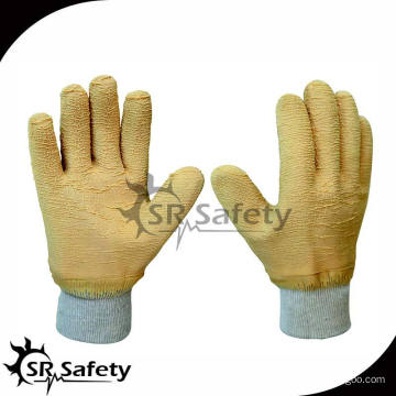 SRSAFETY Gants en latex jaunes avec coton à l&#39;intérieur